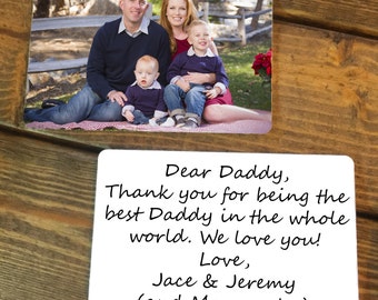GIFT FOR HIM, Wallet Insert, Wallet Insert card, photo wallet insert card, custom message card, father's day present, gift for man, dad