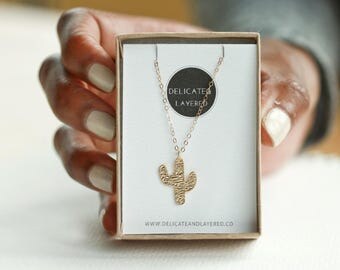 Cactus Necklace, Simple Necklaces, Cactus Necklace Pendant, Boho Necklace, Gold Cactus, Cactus Charm, Cactus Jewelry, Summer Necklace