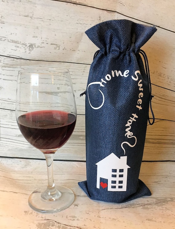 Wine gift bag,wine bag, housewarming gift, new home gift, realtor gift, wine lover gift, hostess gift