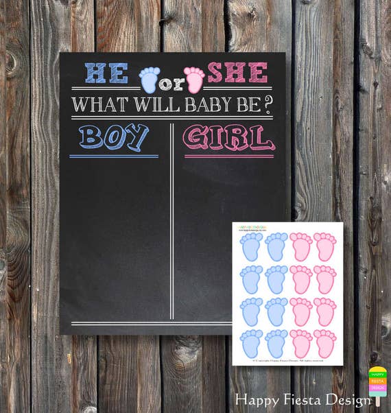 PRINTABLE Baby Gender Voting Chalkboard 16x20-Guess Baby