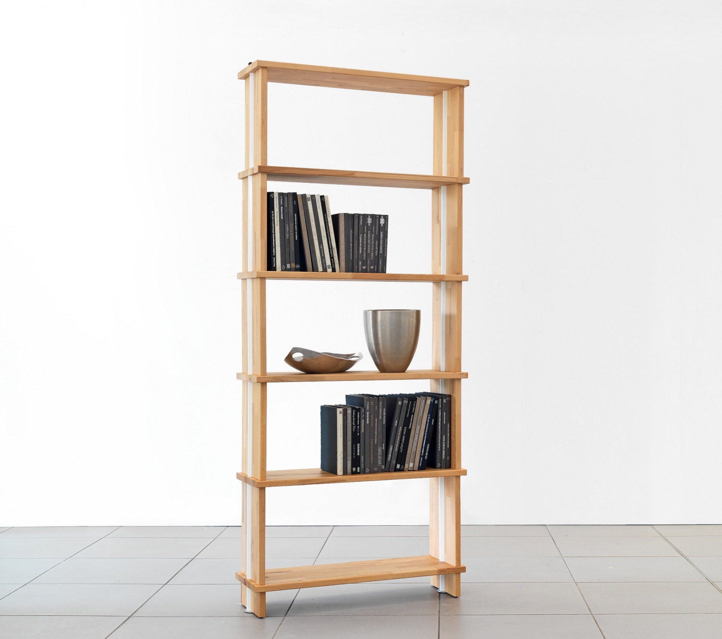 Bookshelves NIKKA WOODY Modular wooden bookcase Totally SOLID