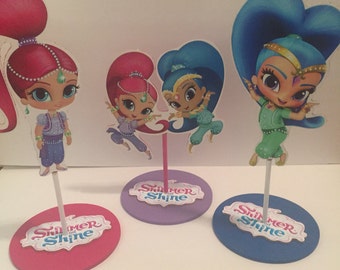 Shimmer and Shine inspired party decorations, party centerpieces