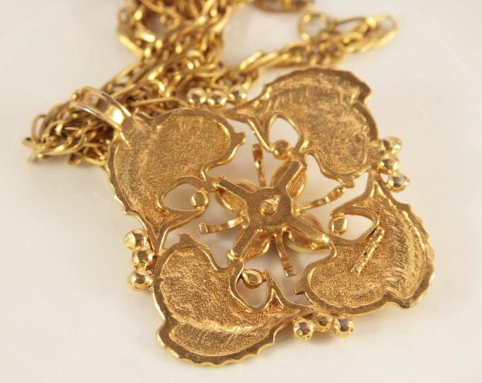 Large Fish Necklace Gold Koi Fish Pendant Mermaid Princess Necklace Chunky Whimsical Jewellery Mad Men Jewelry Gift For February Fairy Bijou
