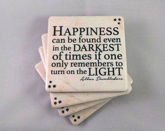 Harry Potter Quote Coasters. 22 To Choose From. Make Your Own Set of Four. Felt Backed, Set of Four, Finished with Twine Bow.