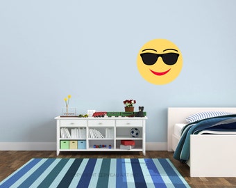 Sunglasses Emoji - Emoji Decal - Emoji Party - Social Media Party - Emoji Birthday - Emoji Decor - Social Media Decal - Emoji Decorations