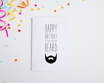 Beard Birthday Card, Funny Beard Birthday Greeting Card, Beard Card Husband, Card For Boyfriend, Birthday Dad, Brother Card Bearded Man Card