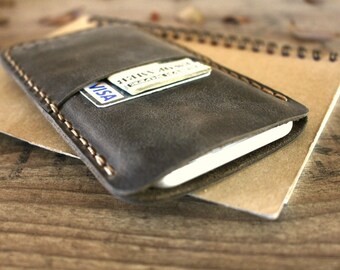 Leather iPhone 7 Case with Card Holder, iPhone 7 Leather Wallet Case, Initial iPhone 7 Case, Leather iPhone Cases - I4738GR