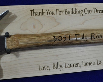 Gift For Home Builder ~ Contractor Gift ~ Realtor Gift ~ Gift For Construction Worker ~ Address Sign ~ Home Builder Gift ~ First Home Gift ~