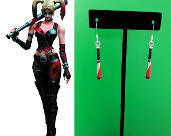 Harley Quinn Earrings | Harley Bat | DC Comics | Suicide Squad | Cosplay Costume Jewelry