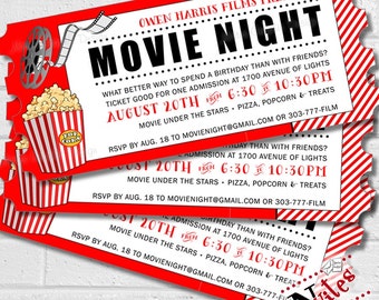 Outdoor Movie Party Invitation Printable Drive in Movie