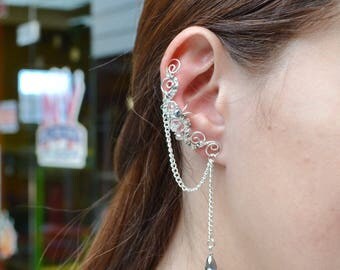Cartilage earrings, ear cuff, wedding earrings, non pierced ear cuff, bridal ear cuff, clip on earcuff, ear jacket, wedding gift, ear cuffs