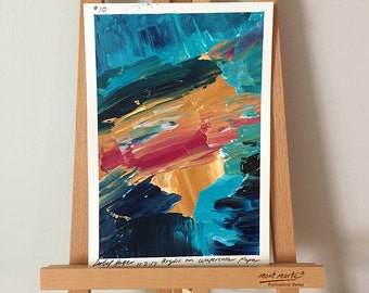 Remnant X - Original Abstract Acrylic Painting on A5 Watercolour Paper