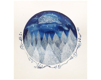 Constellation art // Original Painting // Rabbit Constellation