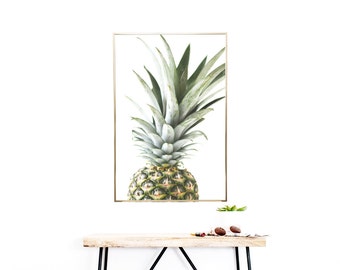 PINEAPPLE DECOR - Kitchen Decor - Printable Wall Art - (1) Jpeg - Dining Room Decor, Living Room Decor, Summer Decor, Pineapple Print