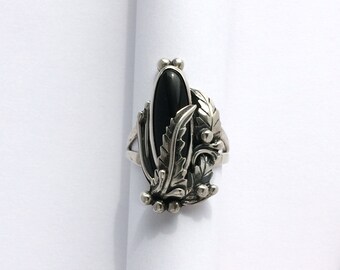 Native American Jewelry Sterling Silver Onyx Ring George Nakai Navajo Jewelry