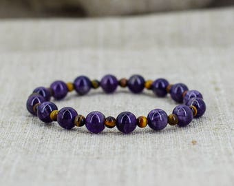 Birthday gift-for-mom gift-for-wife gift-for-Men gift-for-boyfriend gift-for-girlfriend gift Amethyst bracelet Mala bracelet men jewelry