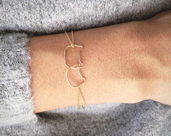 Mini Cat Link Bracelet - Cat Bracelet, Cat Lover Gift, Cat Jewelry, Luckeeluv, Cat, Cat Memorial Jewelry, Pet Jewelry, Gold Bracelet