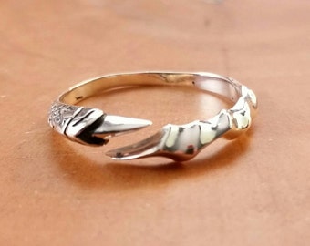 Dragon Claw Ring Sterling Silver FREE Gift Box and FREE Shipping Codes Below Goth Gypsy Witch Bohemian Boho Dragon Jewelry Stacking Ring