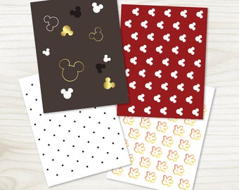 Mickey Mouse Coordinating Papers, Printable Digital Paper, Mickey Mouse Birthday Party, Party Decorations (#307)