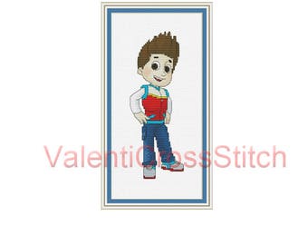 Cartoon Characters Cross Stitch Pattern, paw patrol, Ryder, cross stitch patterns, cartoon character