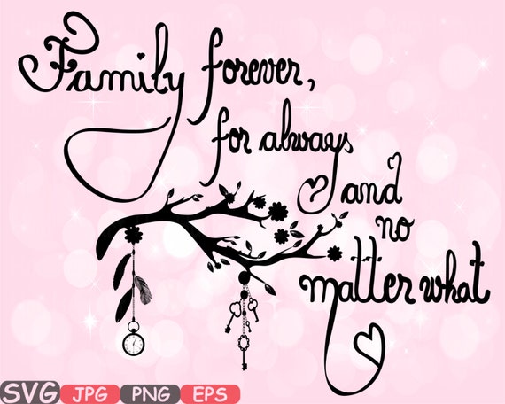 Download Family Forever SVG Word Art family quote clip art silhouette
