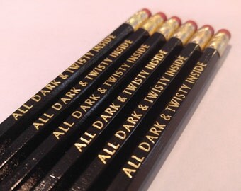 All dark & Twisty Inside Pencils | Grey's Anatomy Quote | Cute pencils | Meredith Grey's -Yang | Hexagon Pencils | USA Made | Non Toxic