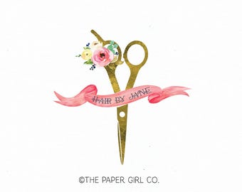 hair salon logo hair dresser logo hair stylist logo beauty shop logo make up artist logo premade logo design scissors logo design watermark
