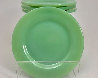 Fire King Jadeite OFKW Restaurant Ware 5.25" Bread Plates -Set of 4