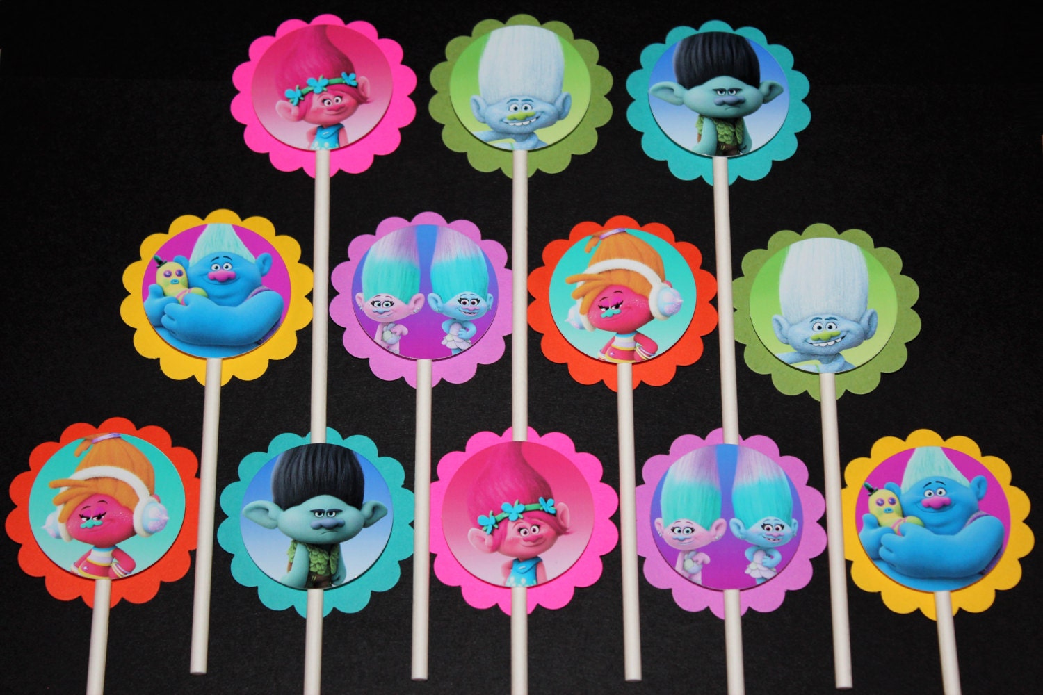 Trolls Cupcake Toppers 12 count Cake Toppers Dreamworks