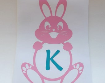 Easter Bunny decal-yeti cup-window-laptop-personalized Easter Decal-Easter Basket Decal-Vinyl Stickers-Personalized Vinyl Decal