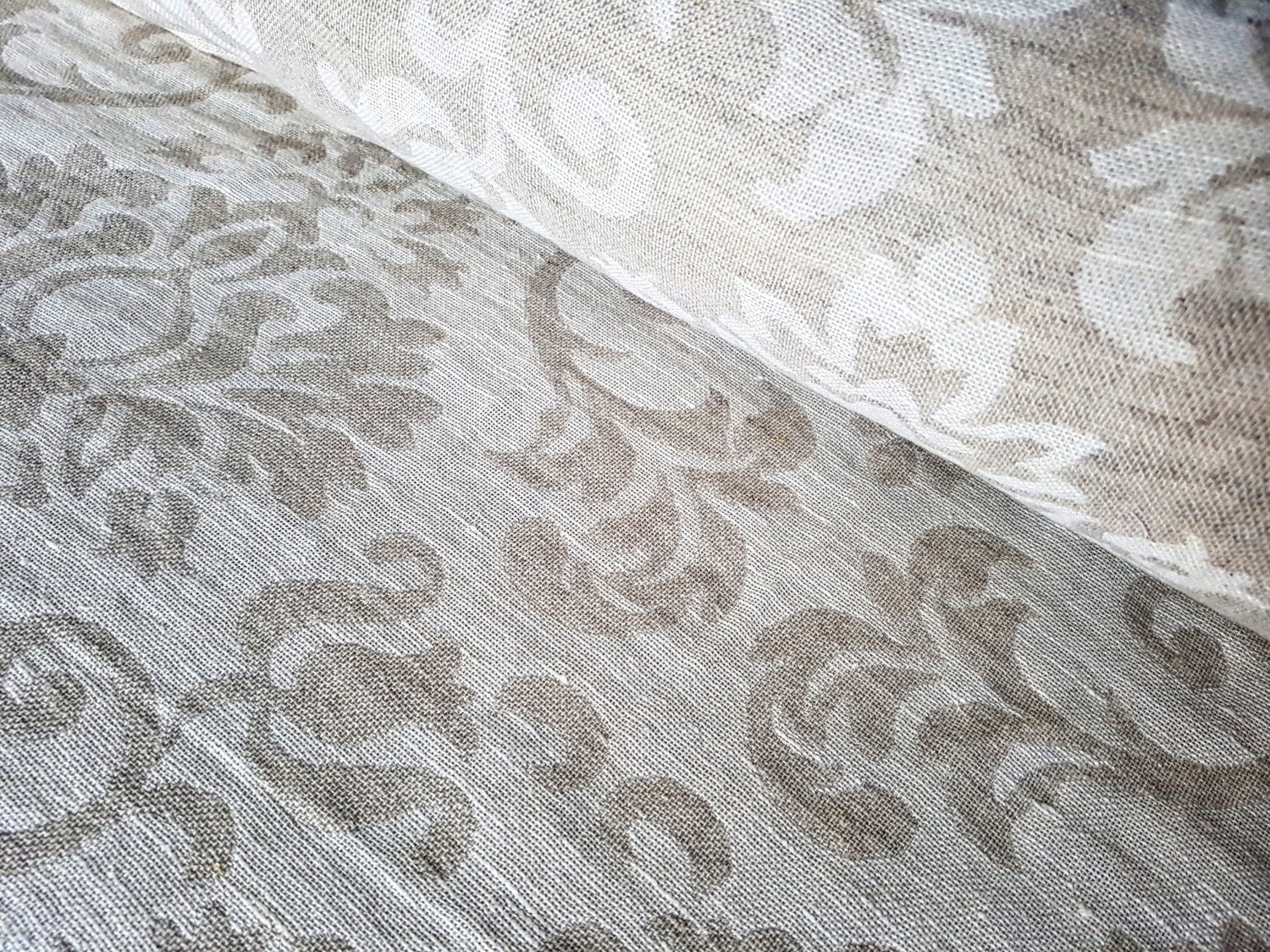 Luxury linen fabric by the meter damask linen fabric