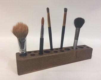 Makeup Brush Holder, Makeup Brush Caddy, Brush Caddy, Brush Holder, Makeup Organizer, Wooden Brush Caddy, Wooden Makeup Stand