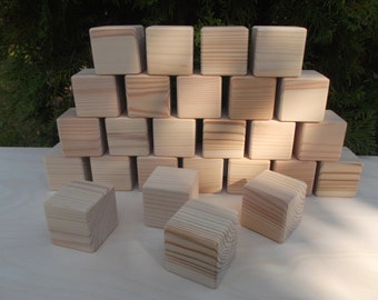Set of 26, 27, 29, 30, 33, 35 or 36 wooden blocks, Unfinished wooden blocks, Handmade wooden blocks, Wooden cubes, Baby shower gift, Blocks