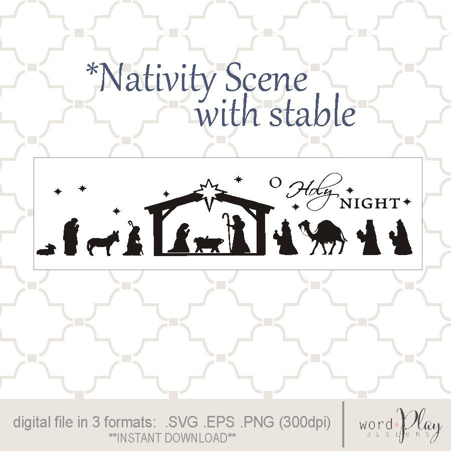 Download SVG Nativity scene with stable PNG EPS digital