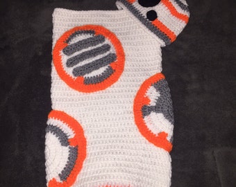 Star Wars BB8 coccon and hat set- crochet bb8- Star Wars photo prop- Bb8 costume