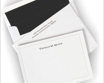 Embossed Border Correspondence Cards - Personalized Stationery - 3515