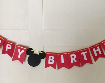 Mickey Mouse Happy Birthday Banner
