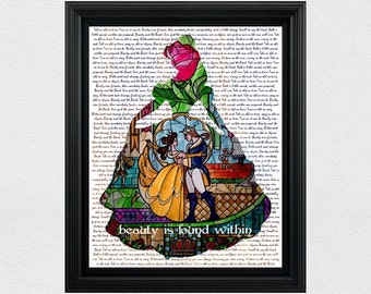 Disney Princess Silhouette Belle Silhouette Beauty and the Beast Silhouette - Belle Quote Printable 8x10 Wall Art / Decor - Instant Download