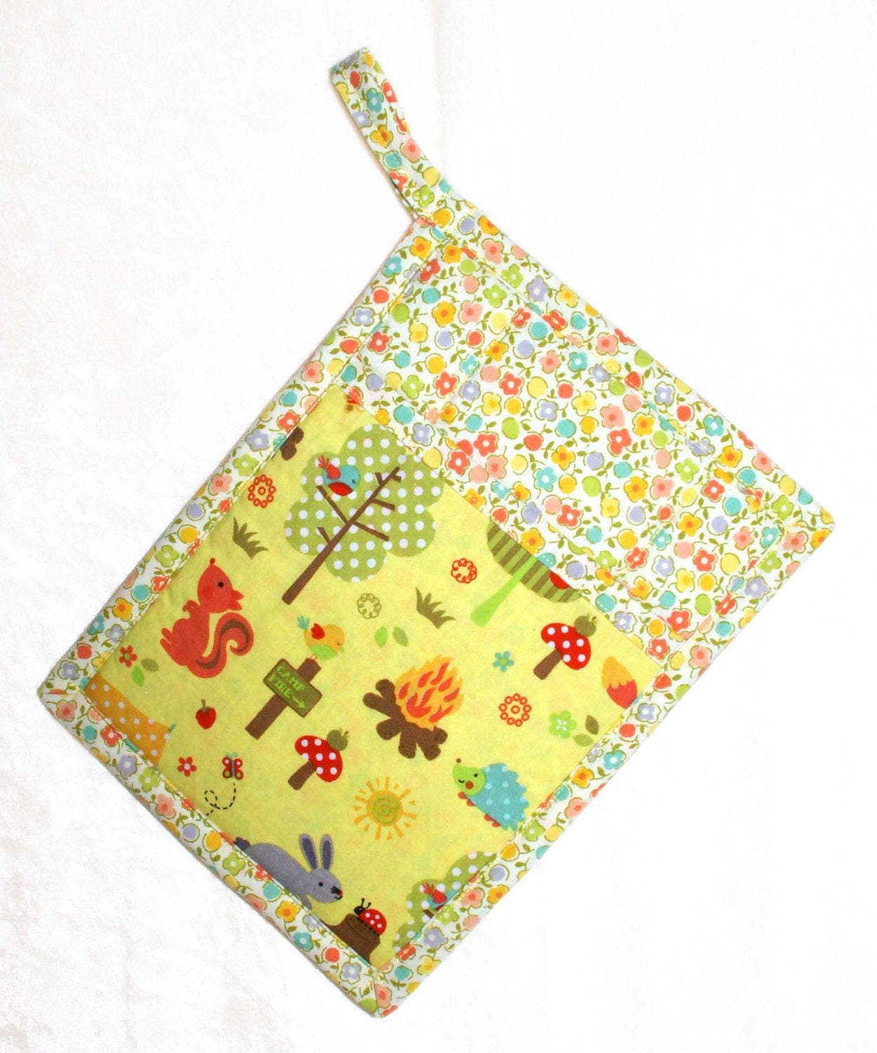 RV Camping Decor Quilted Pot Holder Yellow Hot Pad