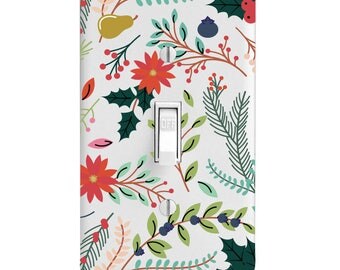 Scrapbook Cutout Flowers Printed Light Switch Cover, Bedroom Decor, Home Decor, outlet covers, Wall Decor, Kitchen Decor, Bathroom Decor