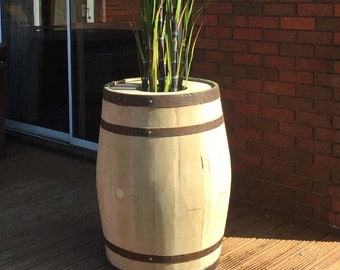 Recycled Solid Oak Wine Barrel Planters