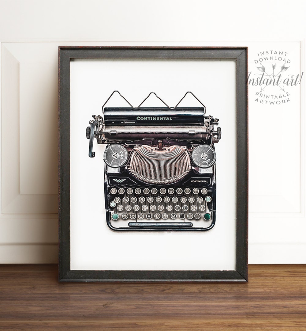 Typewriter print PRINTABLE art Antique photos Vintage