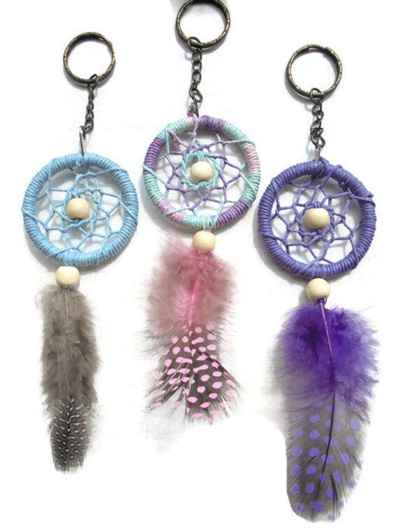 Mini dream catcher keychain party favors dream by Uniquenessgemz