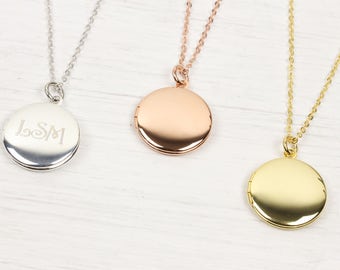 Personalized Tiny Gold Round Locket Necklace, Small Photo Picture Locket Necklace Rose Gold Silver Wedding Jewelry mother s day gift mothers
