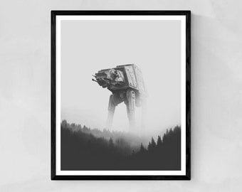 Alien poster, Aliens print, black and white print, robotic print, robots display, fantastic print, black and white print, Star Wars