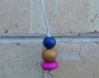 Lanyard, beaded lanyard, necklace lanyard, teachers lanyard, polymer clay lanyard, ID badge holder, polymer clay jewellery/jewelry,FREE ship