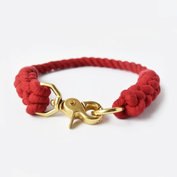 Custom Red Rope Dog Collar