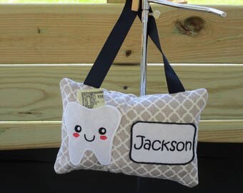 Tooth Fairy Pillow, Boy's Tooth Fairy Pillow,Personalized Tooth Fairy Pillow,