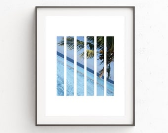 Coastal Wall Print | Seascape Beach Decor | Palm Tree Print