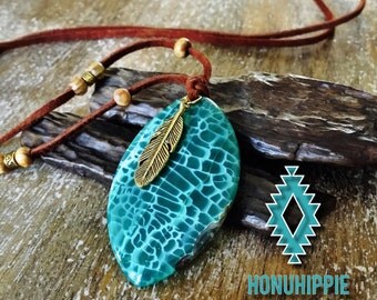 Golden feather tribal necklace, Native American jewelry